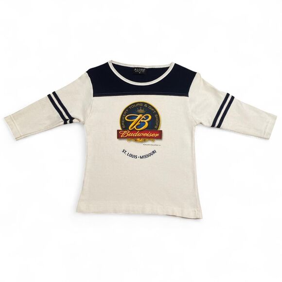 Y2k 00s Budweiser 1/2 sleeve tee - Picture 1 of 4